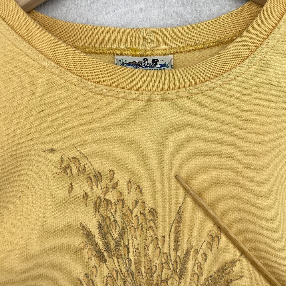 NORTHERN REFLECTIONS Sweatshirt Womens M Fall Floral Sunflower Fleece Yellow VTG - Picture 10 of 14